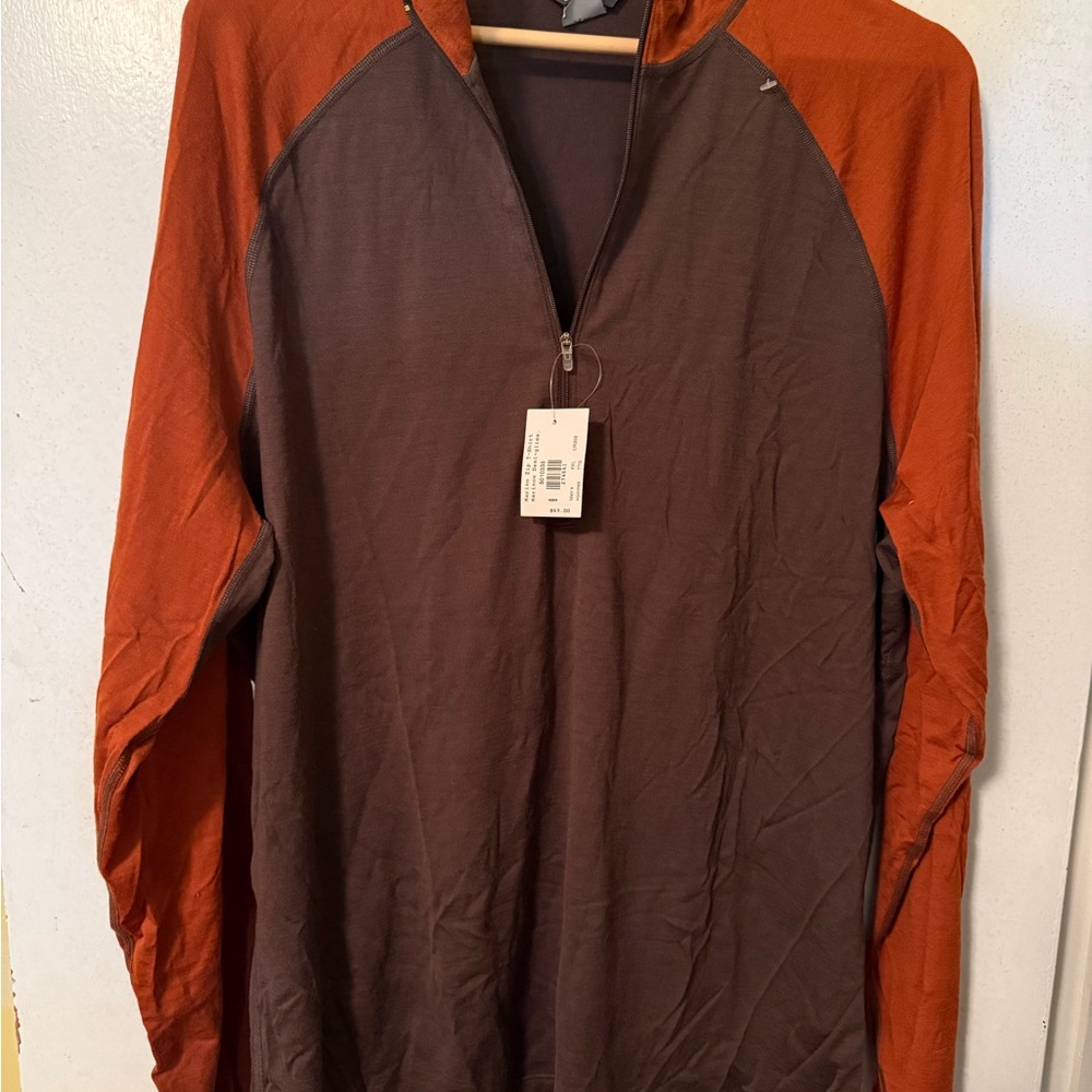 MEC merino wool Men's Lightweight Jacket - Brown and Orange